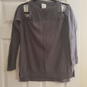 Cold shoulder light sweater